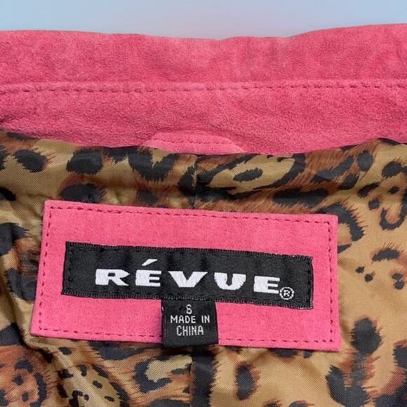 REVUE Womens Small Pink Leather Suede Jacket - Picture 3 of 5